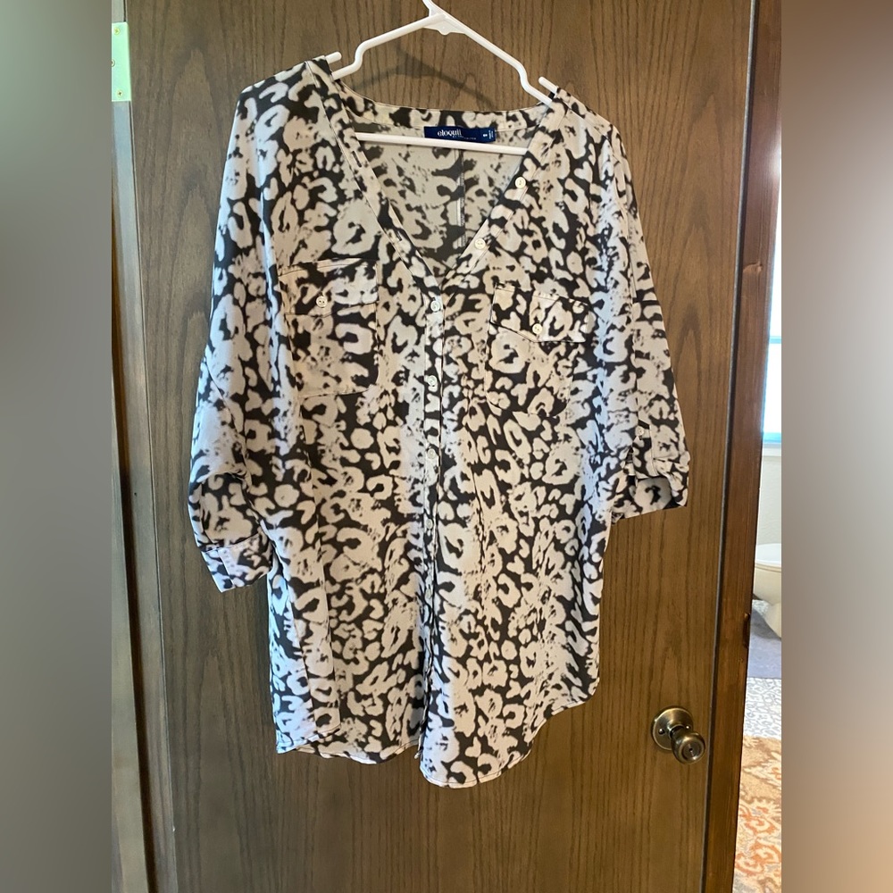 Eloquii Leopard Print Tunic Size 18w